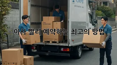 이사, 빨리 예약하는 최고의 방법!