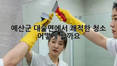 예산군 대술면에서 쾌적한 청소, 어떻게 할까요?