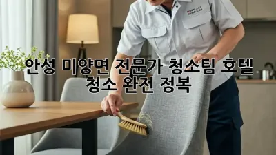 안성 미양면 전문가 청소팀✨ 호텔 청소 완전 정복!🏨